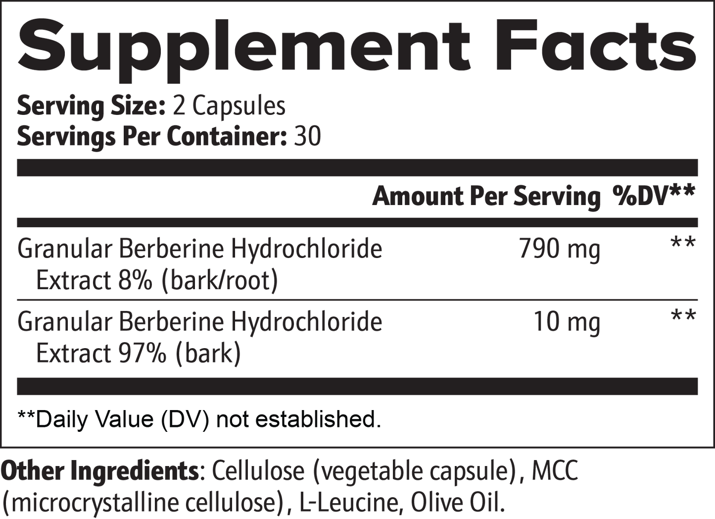 Berberine Supplement 97% Extract - Natural Blood Sugar Support