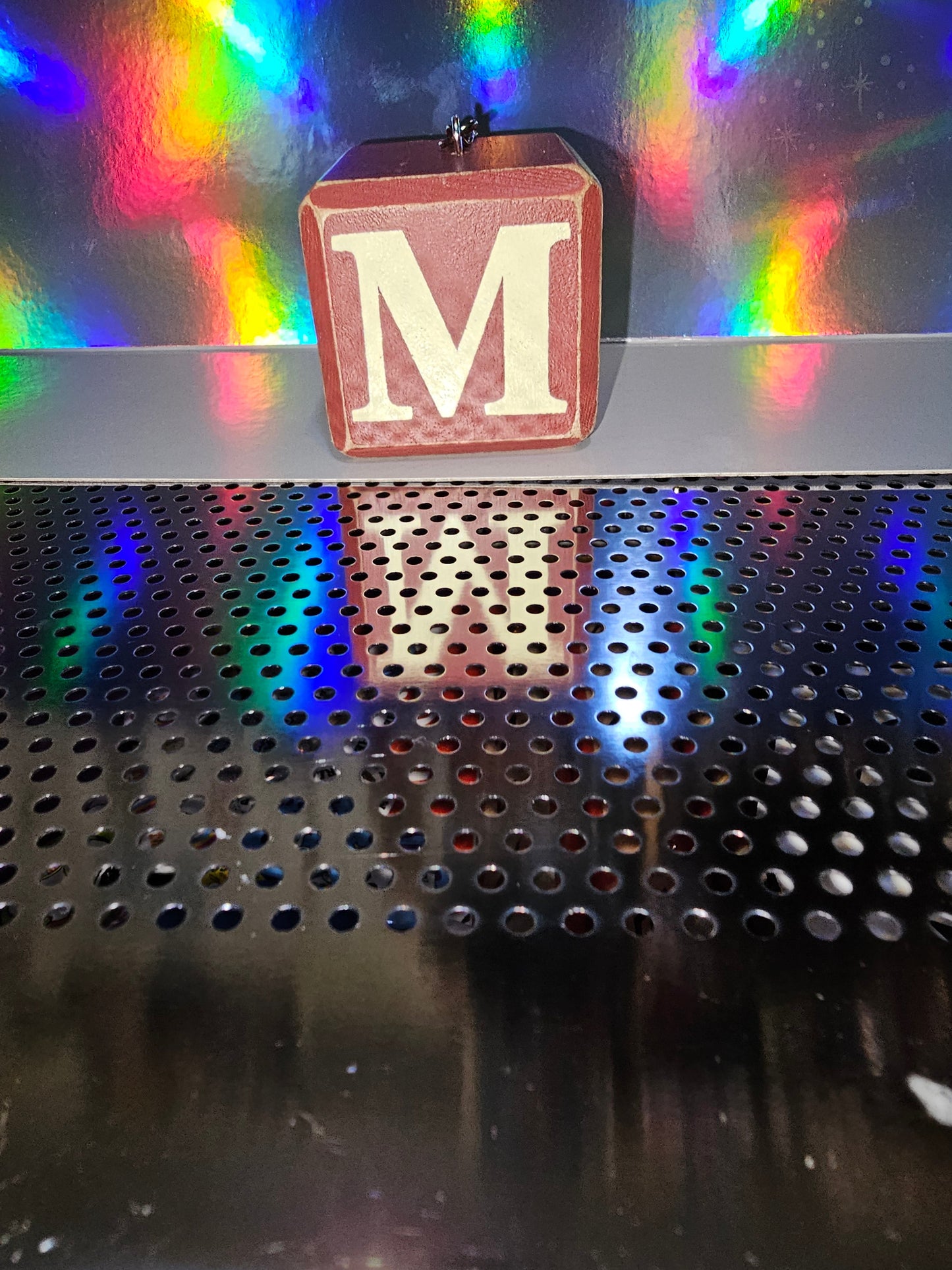 Letter block keychain - M (red)