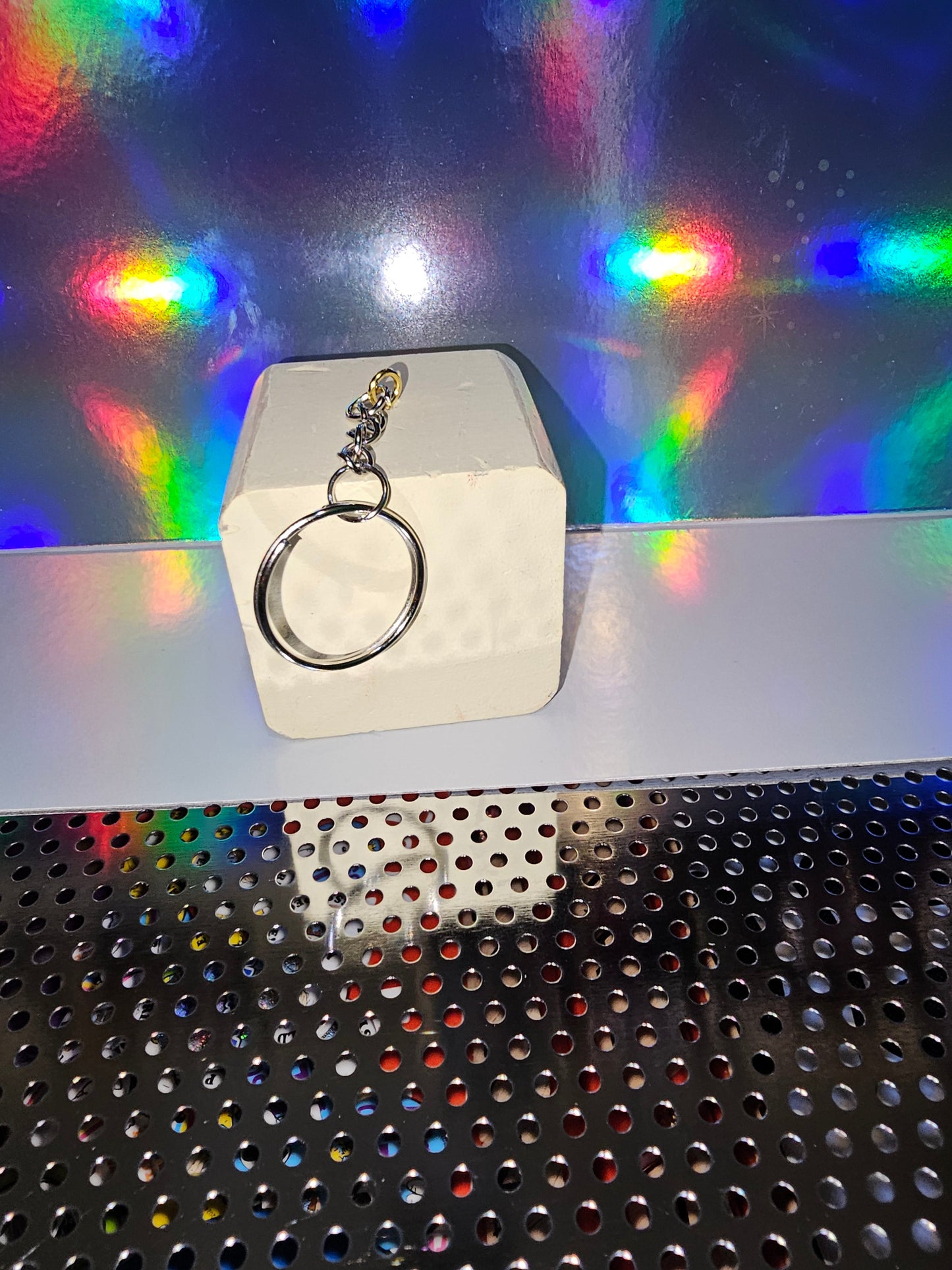 Letter block keychain c- H (beige)