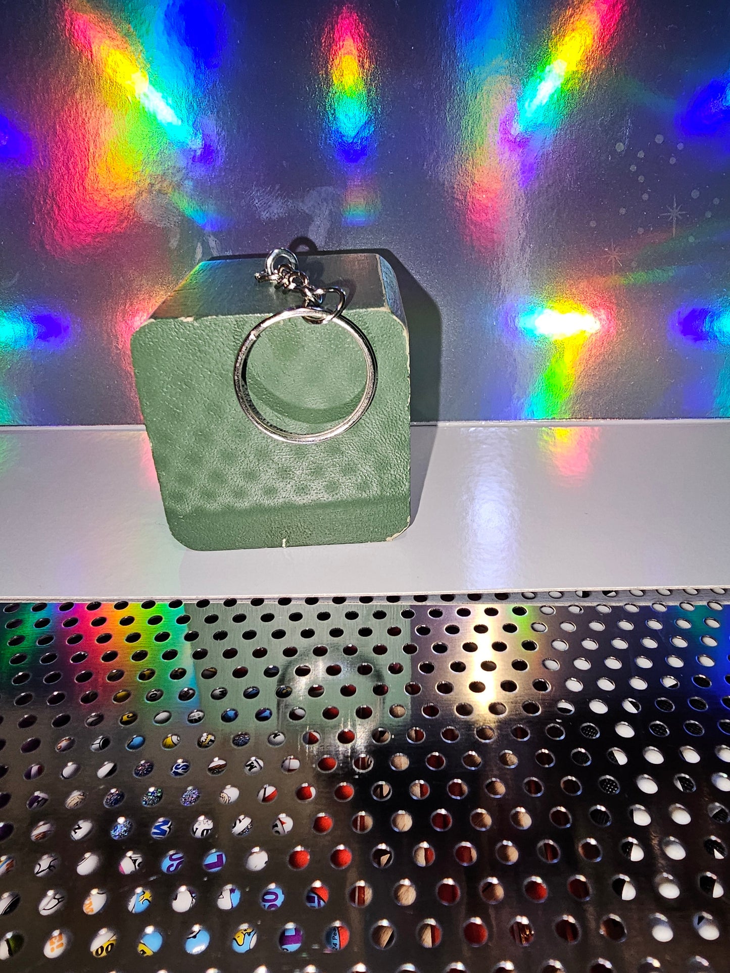 Letter block keychain - M (green)