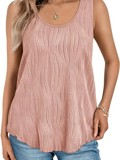 Round Neck Wide Strap Tank - Sybaritic Boutique