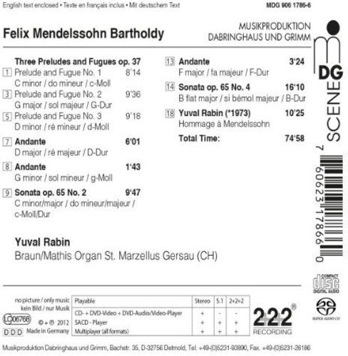 Mendelssohn / Rabin - Organ Works: Three Preludes & Fugues Op 37 - Super Audio CD