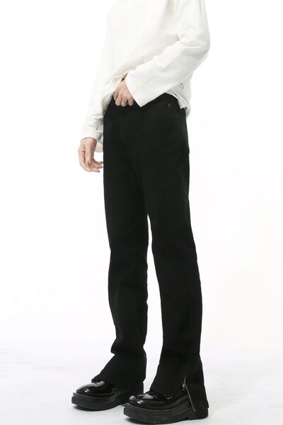 Side Zipper Slim Jeans - Sybaritic Boutique