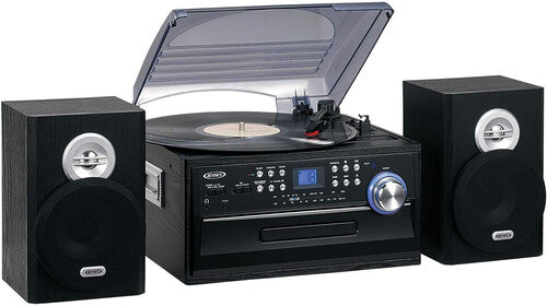 Jensen Turntable Music Entertainmant System Cd Cassette Am/Fm Radio Black (JTA475) - Turntable