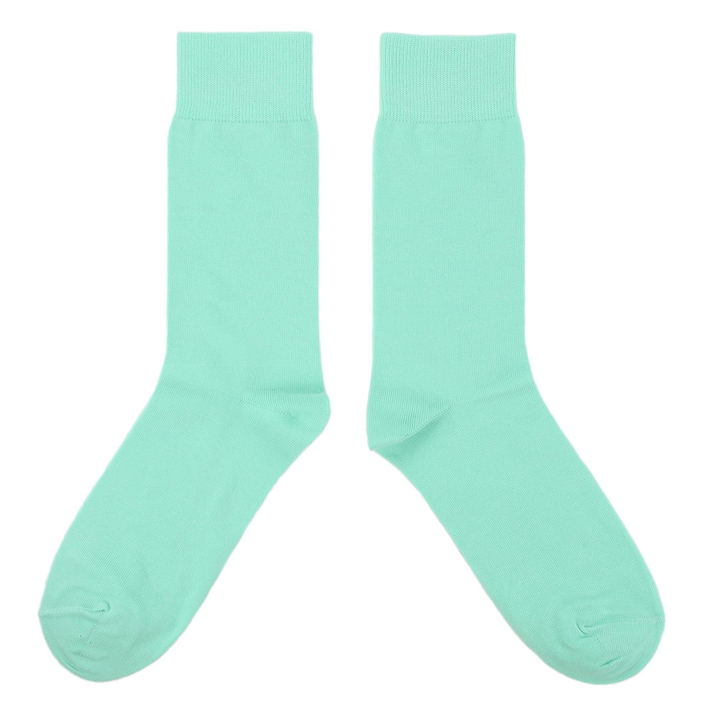 Mint Green Solid Color Men's Dress Socks