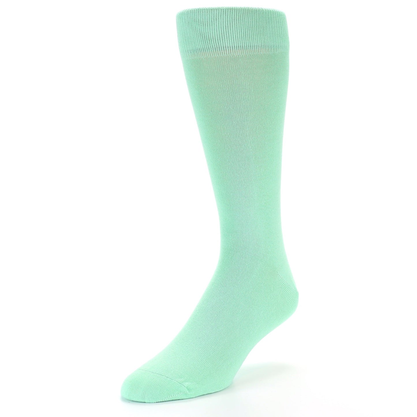 Mint Green Solid Color Men's Dress Socks