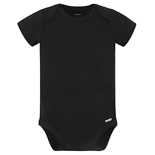 Gerber Baby 5 Pack Onesies Multi-Packs Bundle Interlock 180 GSM, Black, 3-6 Months