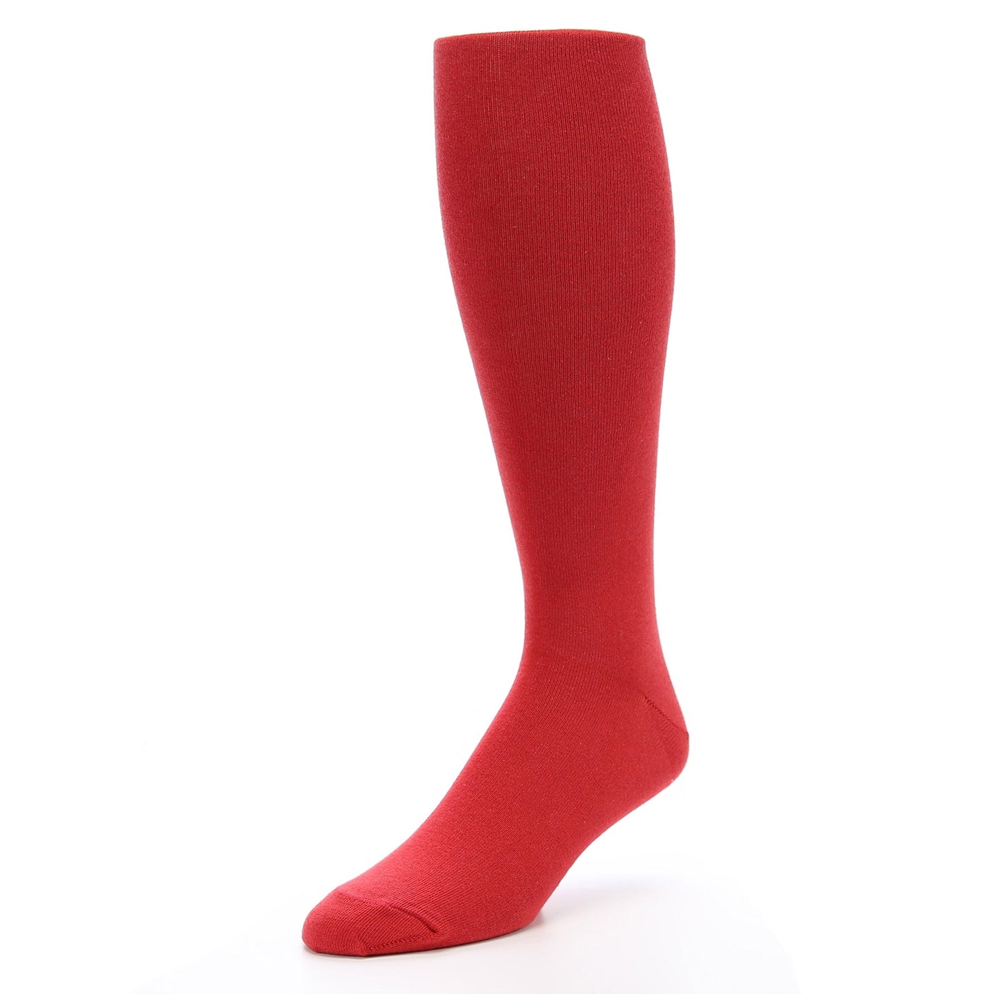 Red Solid Color Socks - Men's Over-the-Calf Socks