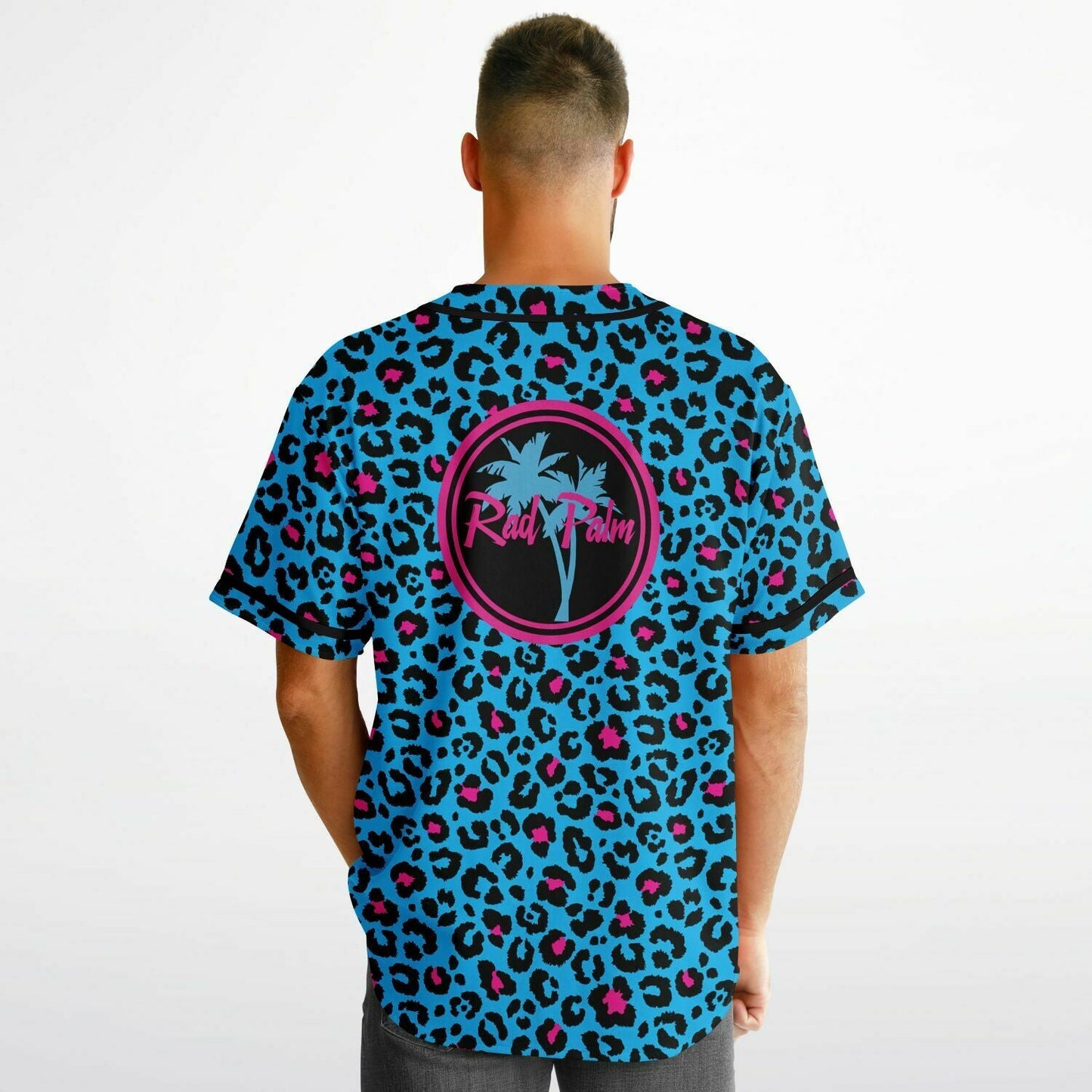 Pink and Blue Leopard Reversible Baseball Jersey