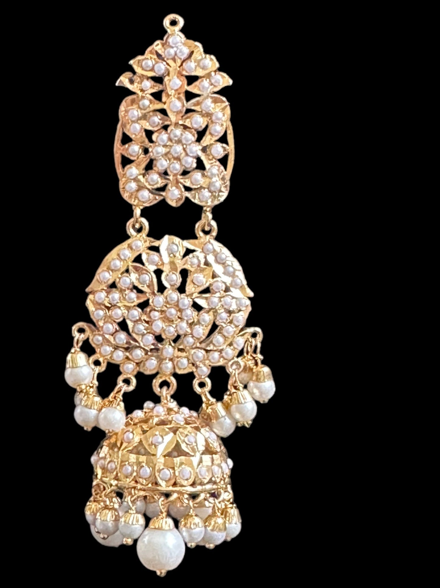 DER510 Vidisha jhumka earrings in pearls (READY TO SHIP )