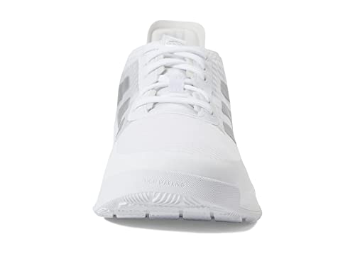 adidas Women's Crazyflight Volleyball Shoe, White/Silver Metallic/Grey, 10