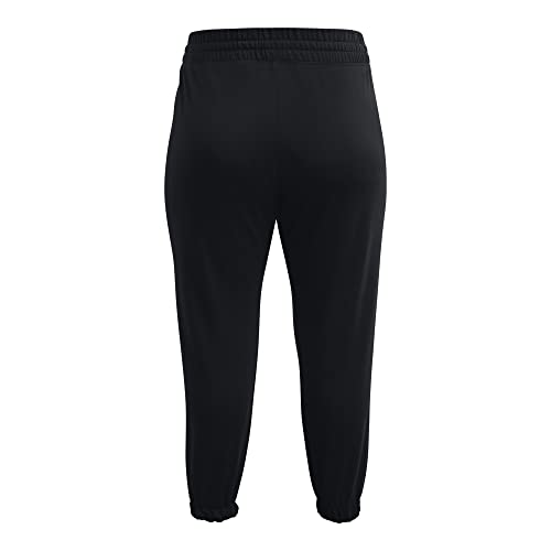 Under Armour Womens Rival Terry Jogger , Black (001)/Lime Foam , 2X
