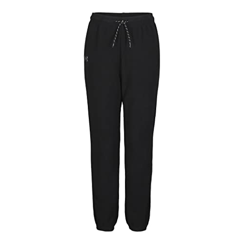 Under Armour Boys' Fleece Joggers, Adjustable Drawstring & Cuffed Ankles, Carbon Black, 6