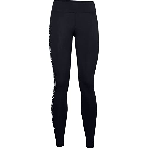 Under Armour Women's Favorite Wordmark Leggings , Black (001)/White , Large