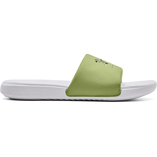 Under Armour Men's Ansa Graphic Logo Slide Sandal, White (100)/Sugar Mint, 11