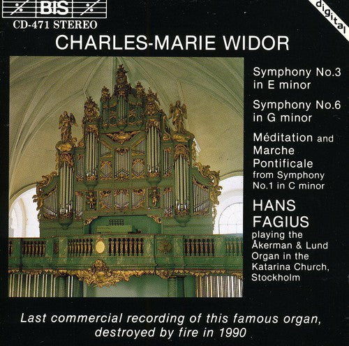 Widor / Fagius - Organ Symphonies 1,3 & 6 / Meditation & Marche - Music CD