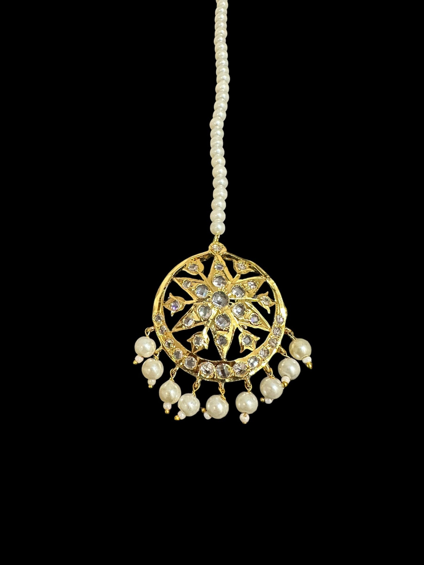 DJTK341 Hyderabadi tika in shell pearls (READY TO SHIP)