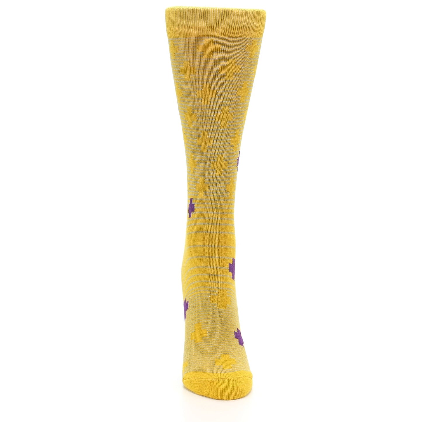 Yellow Purple Positive Socks - Women's Dress Socks