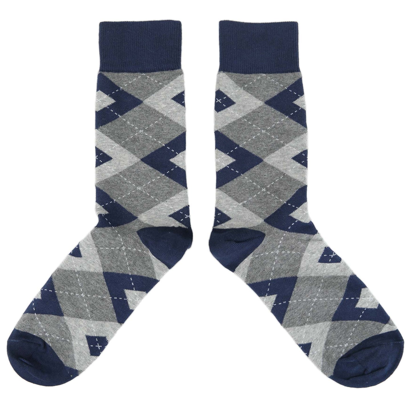 Navy Gray Argyle Men’s Dress Socks Made in USA