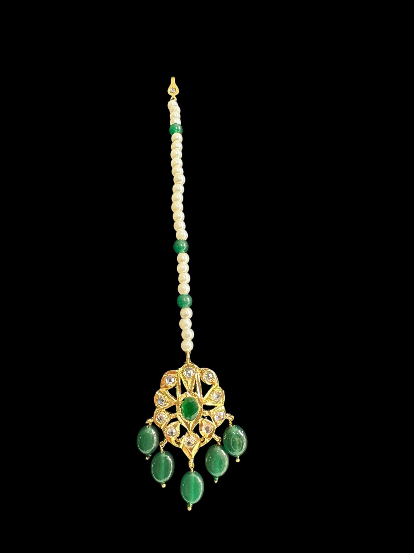 Soha Hyderabadi five layer necklace / satlada in Green( SHIPS IN 4 WEEKS )