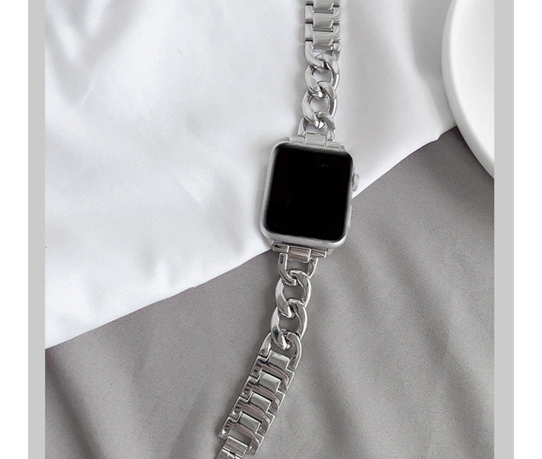 Chic Tweed Metal Premium Watch Strap for Apple Watch Series 9 8 7 6 5 4 3 2 1 SE Ultra 38mm 40mm 41mm 42mm 44mm 45mm 49mm