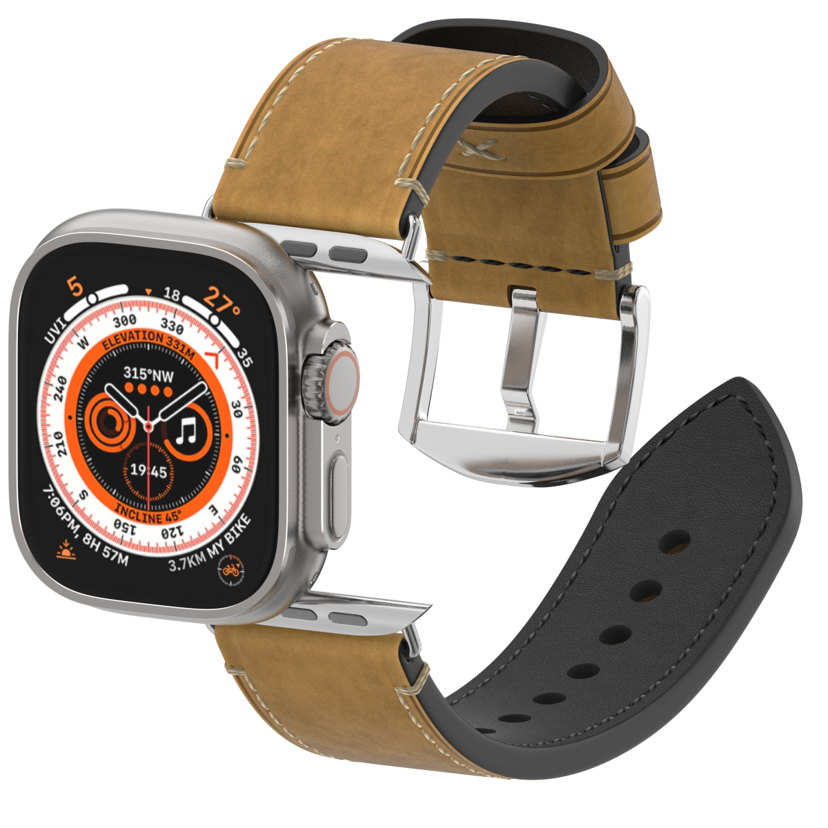 Premium Vintage Leather Band for Apple Watch , Handcrafted Distressed Finish