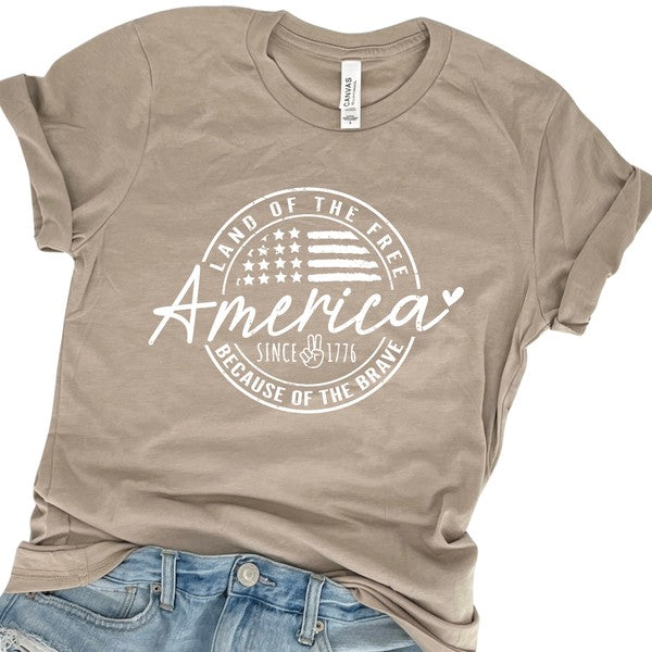 Plus America Land of the Free, Peace Sign tee