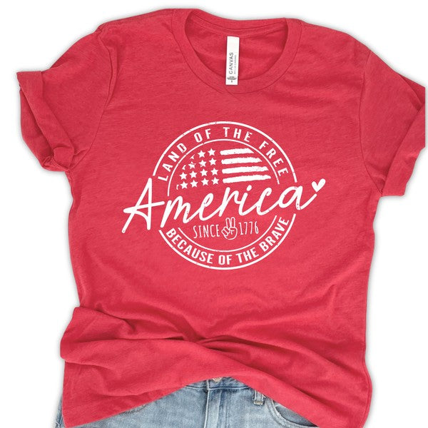 Plus America Land of the Free, Peace Sign tee