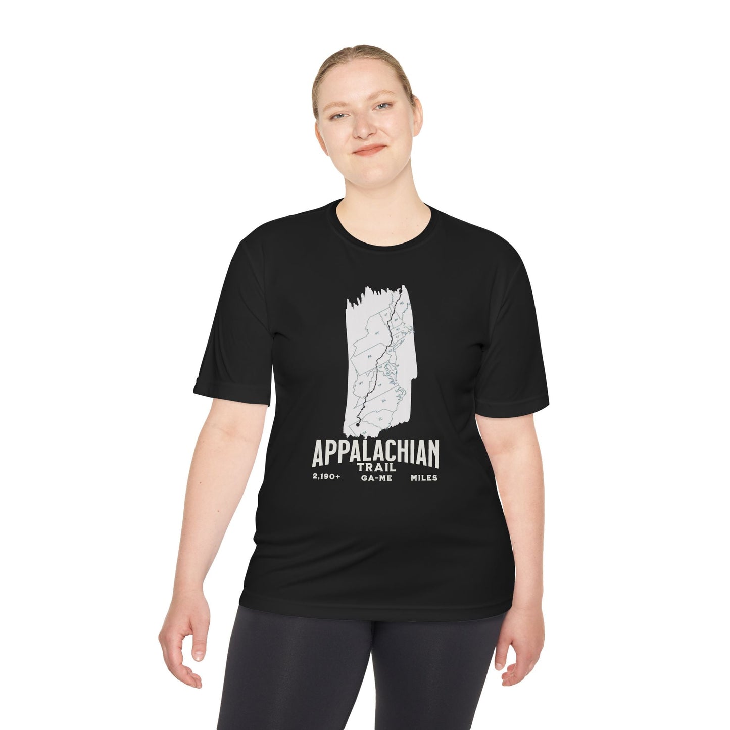 Appalachian Trail White Blaze Map Unisex Fit Sport Tech Performance T-shirt