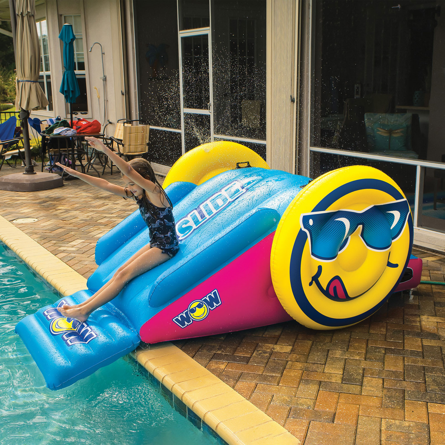 WOW Sports Fun Inflatable Water Slide with Sprinklers for In-Ground Pools