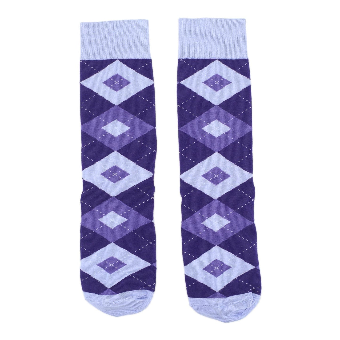 Lavender Regency Purple Argyle Groomsmen Men’s Dress Socks