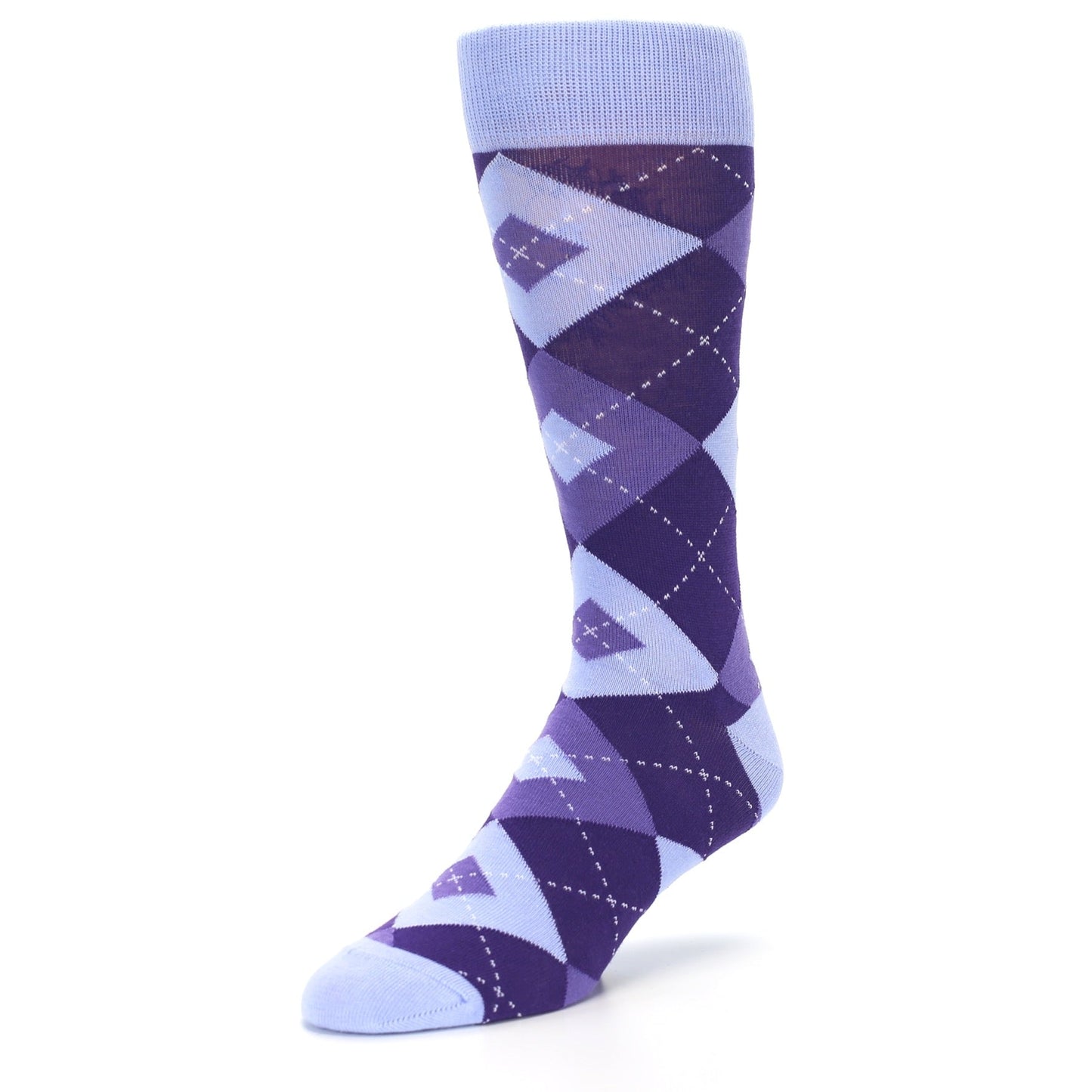 Lavender Regency Purple Argyle Groomsmen Men’s Dress Socks
