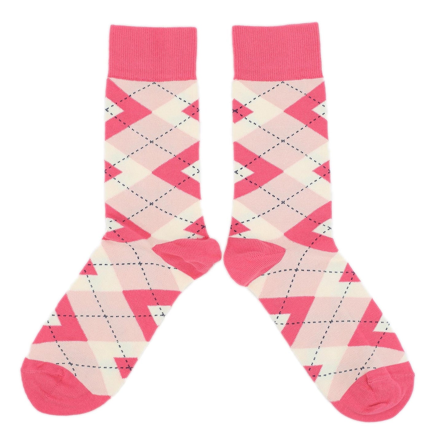 Customizable Groomsmen Gift Set Guava Bellini Pink Argyle Men’s Dress Socks