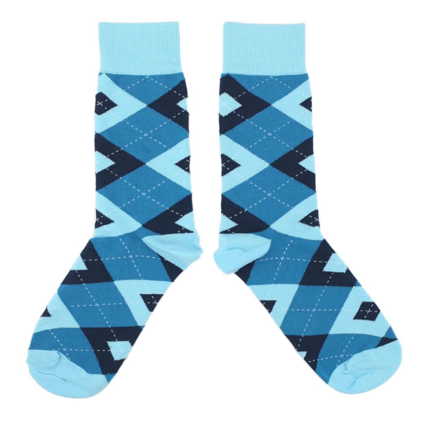 Pacific Teal Pool Navy Argyle Men’s Dress Socks