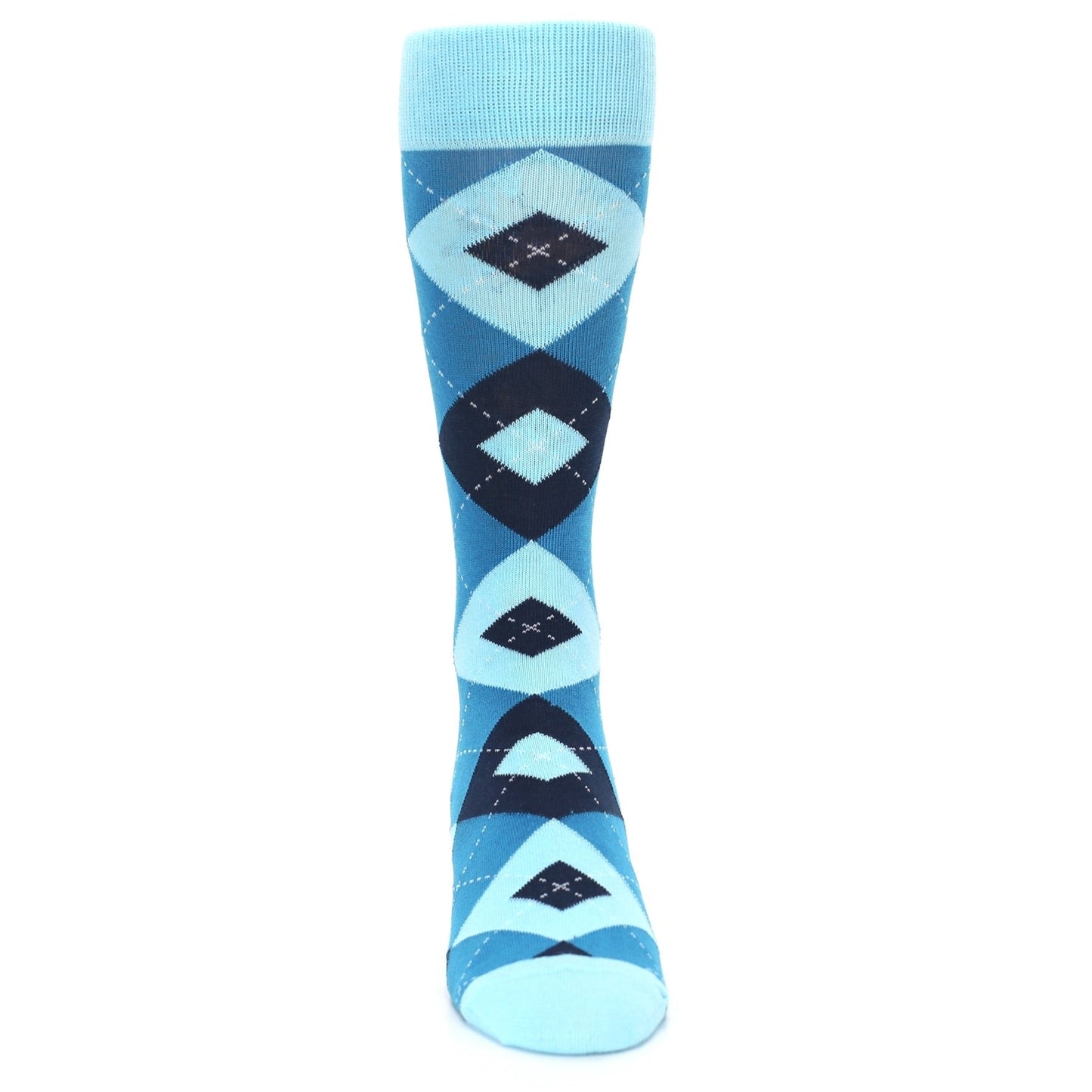 Pacific Teal Pool Navy Argyle Men’s Dress Socks