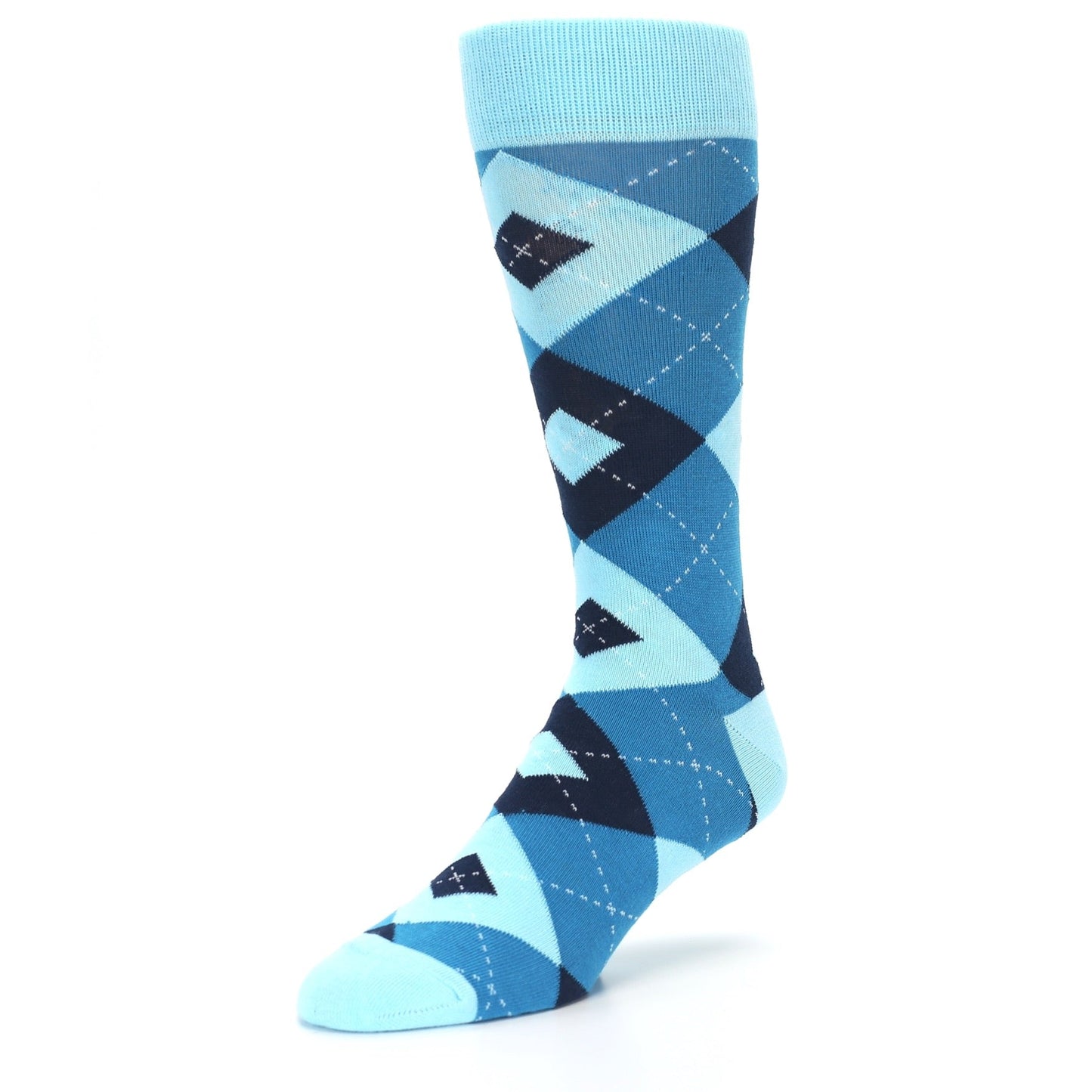 Pacific Teal Pool Navy Argyle Men’s Dress Socks