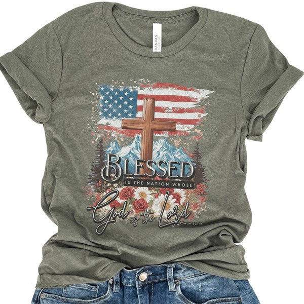 Blessed is the Nation Women's Christian T-shirt