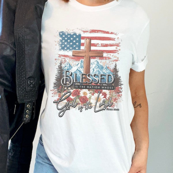 Blessed is the Nation Women's Christian T-shirt