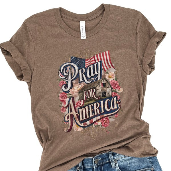 Pray for America Country Barn Christian T-shirt