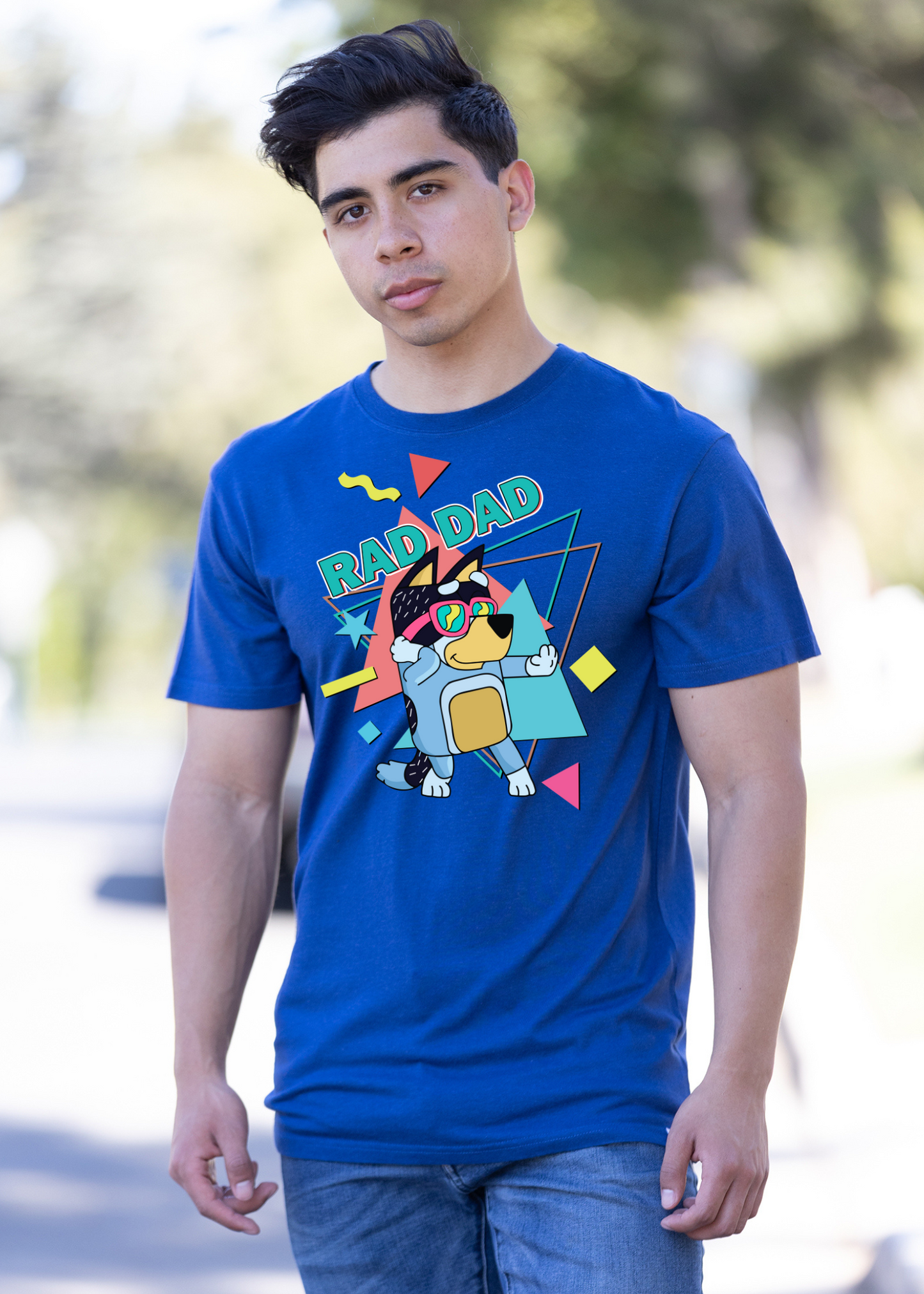 Rad Dad Bluey Men's Bamboo Short Sleeve Graphic T-Shirt