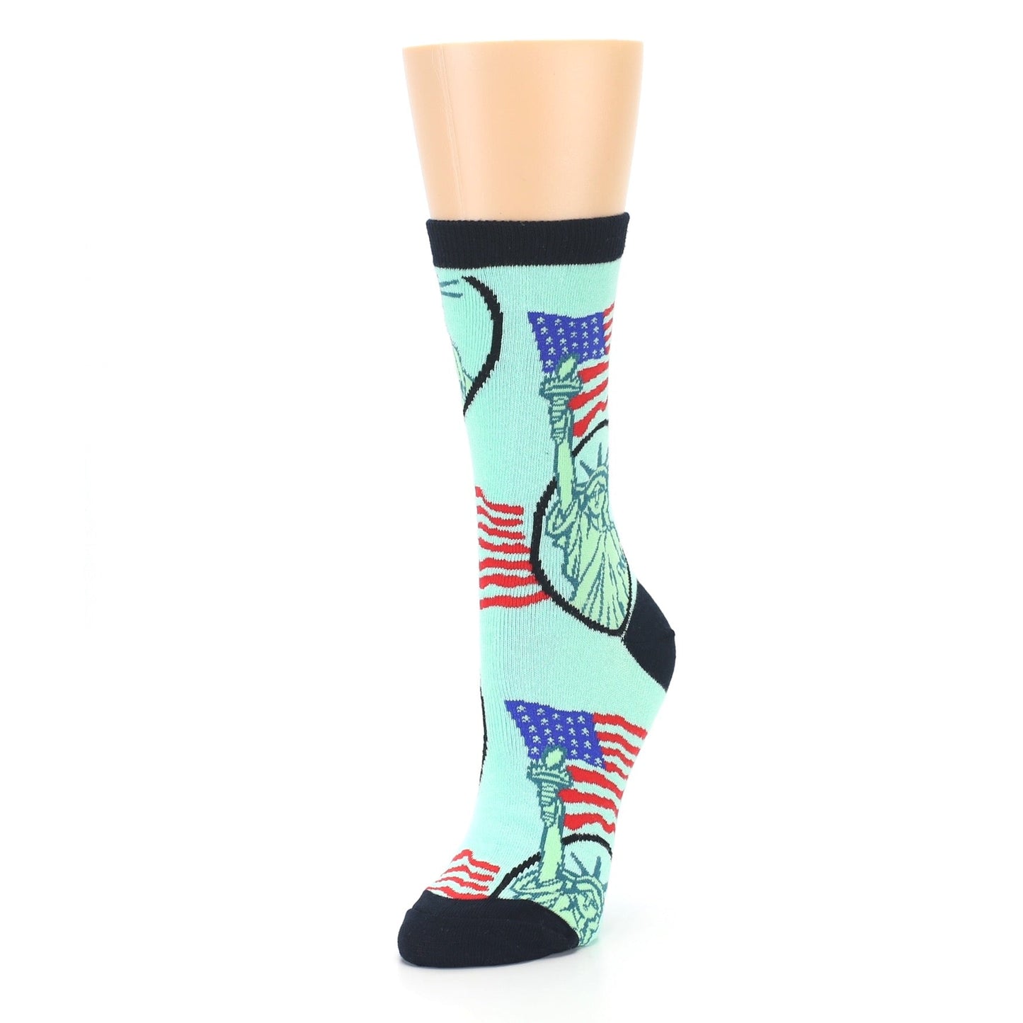 Mint Black Lady Liberty Socks - Women's Novelty Socks