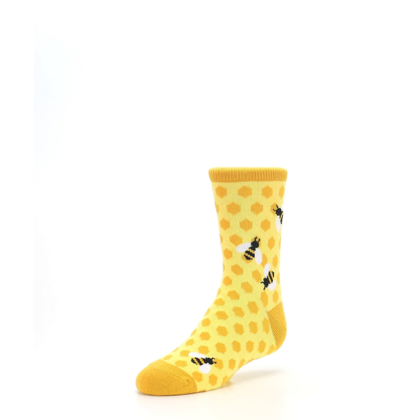 Yellow Honeycomb Bees Kid's Dress Socks