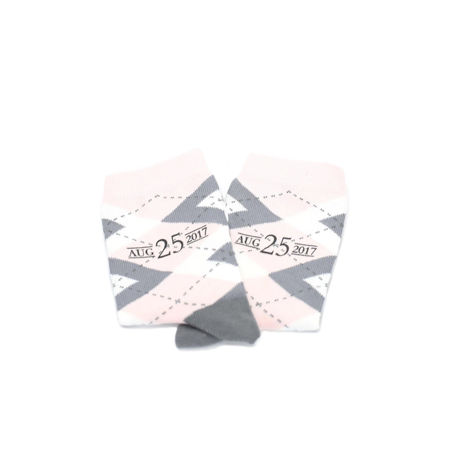 Petal Pink Gray Junior Groomsmen Kid's Dress Socks