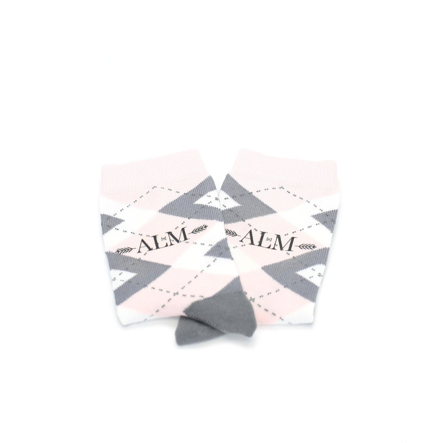 Petal Pink Gray Junior Groomsmen Kid's Dress Socks