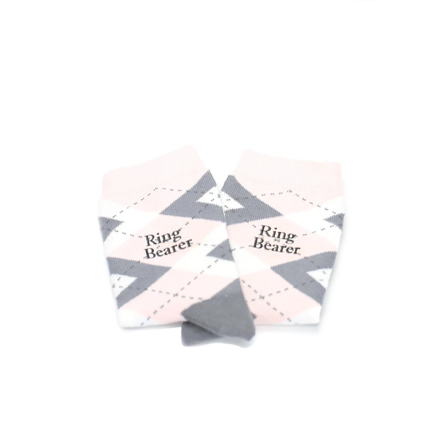 Petal Pink Gray Junior Groomsmen Kid's Dress Socks