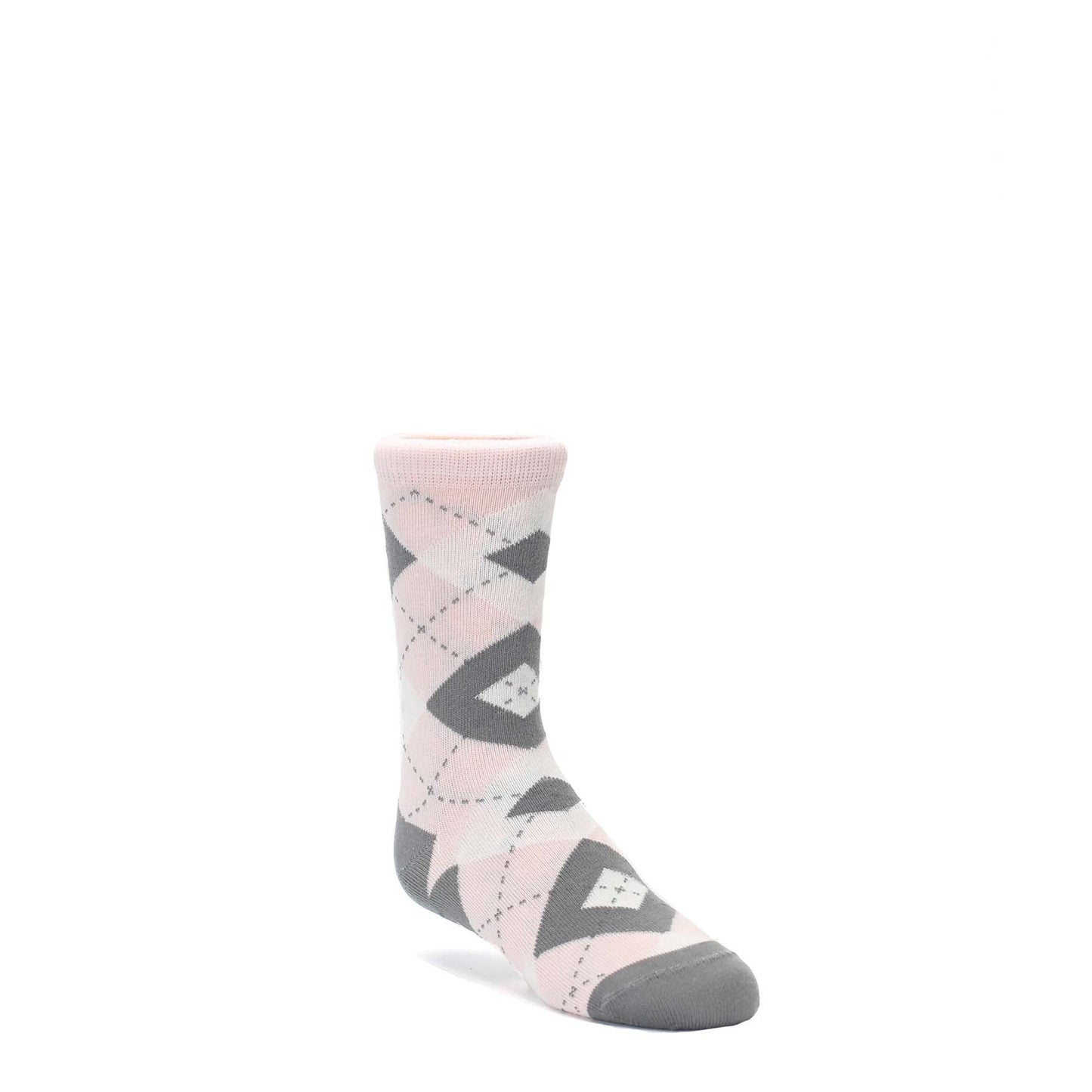 Petal Pink Gray Junior Groomsmen Kid's Dress Socks