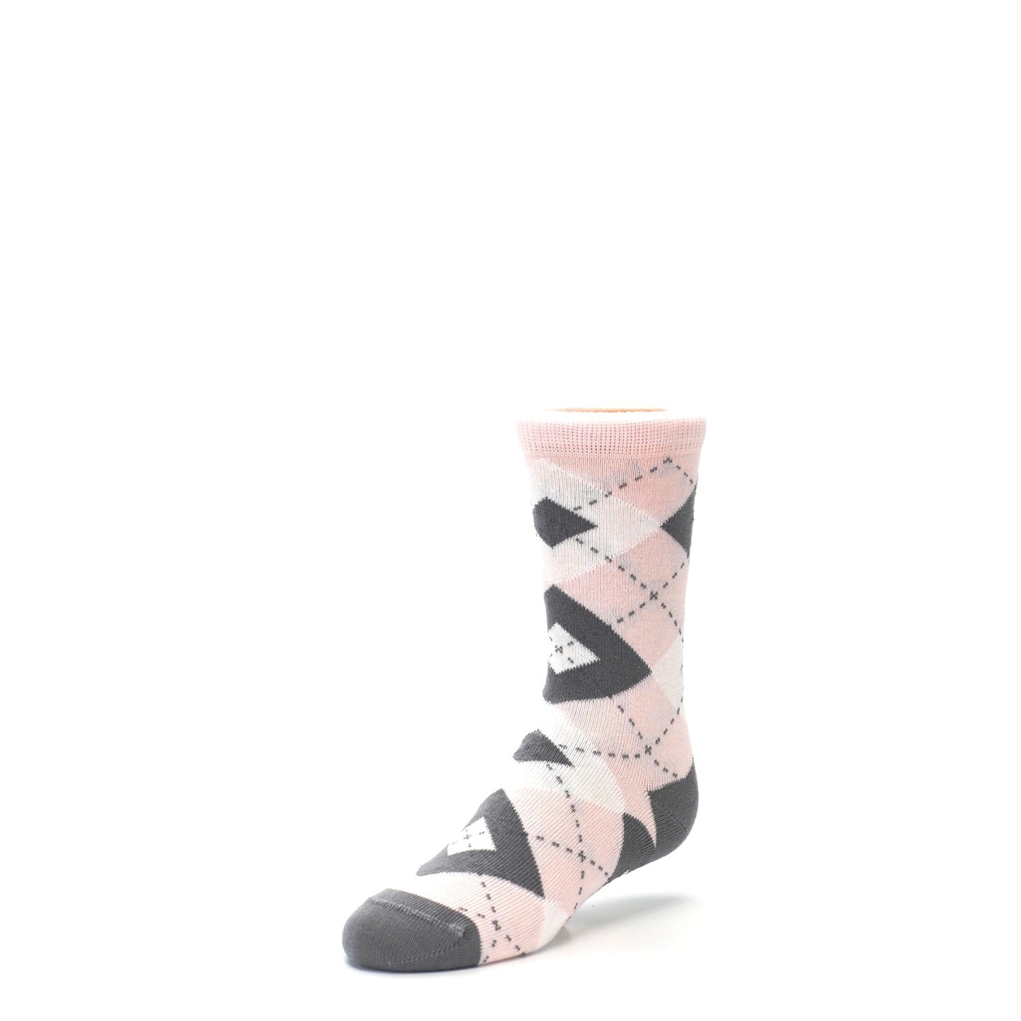 Petal Pink Gray Junior Groomsmen Kid's Dress Socks