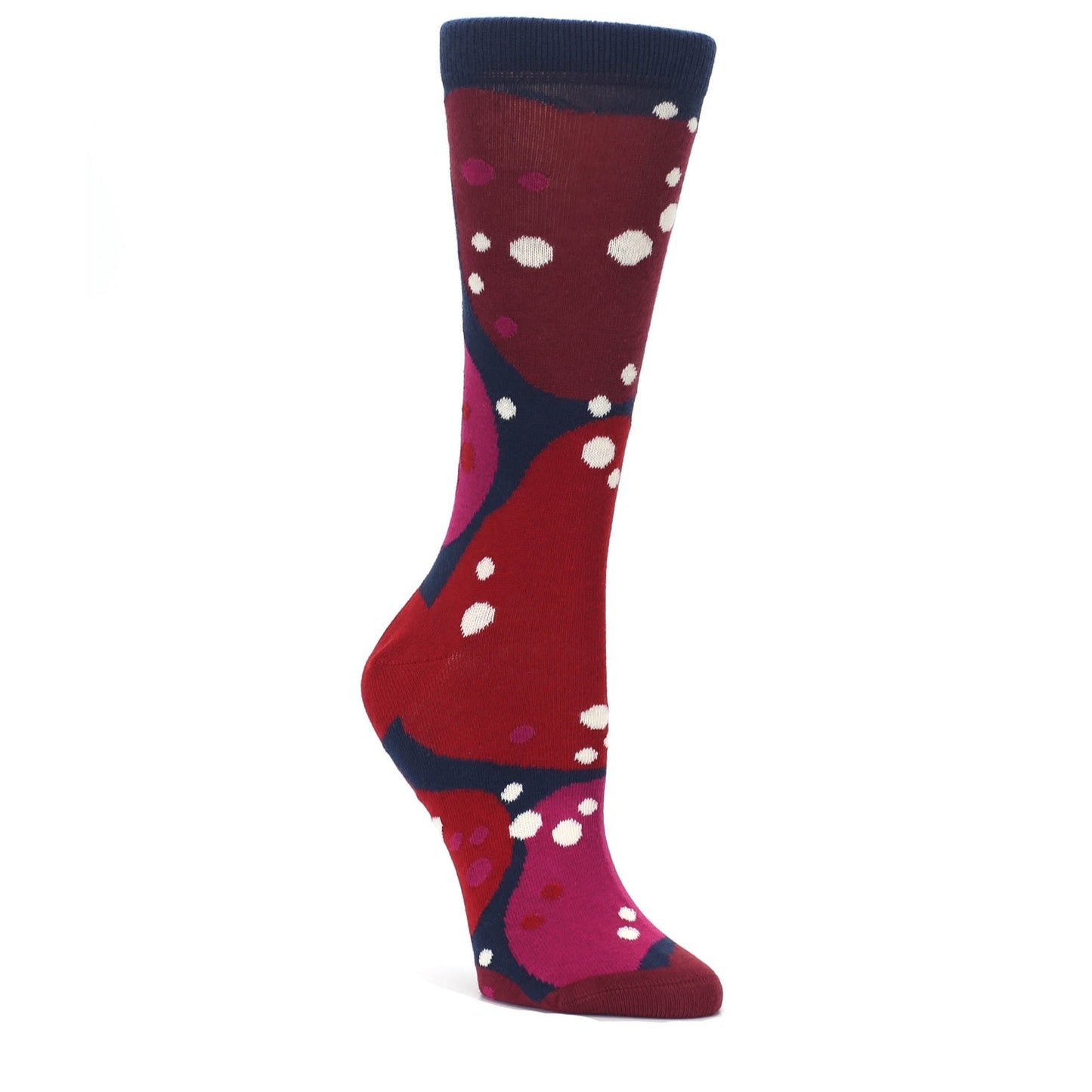 Navy Maroon Red Lava Women's Dress Socks