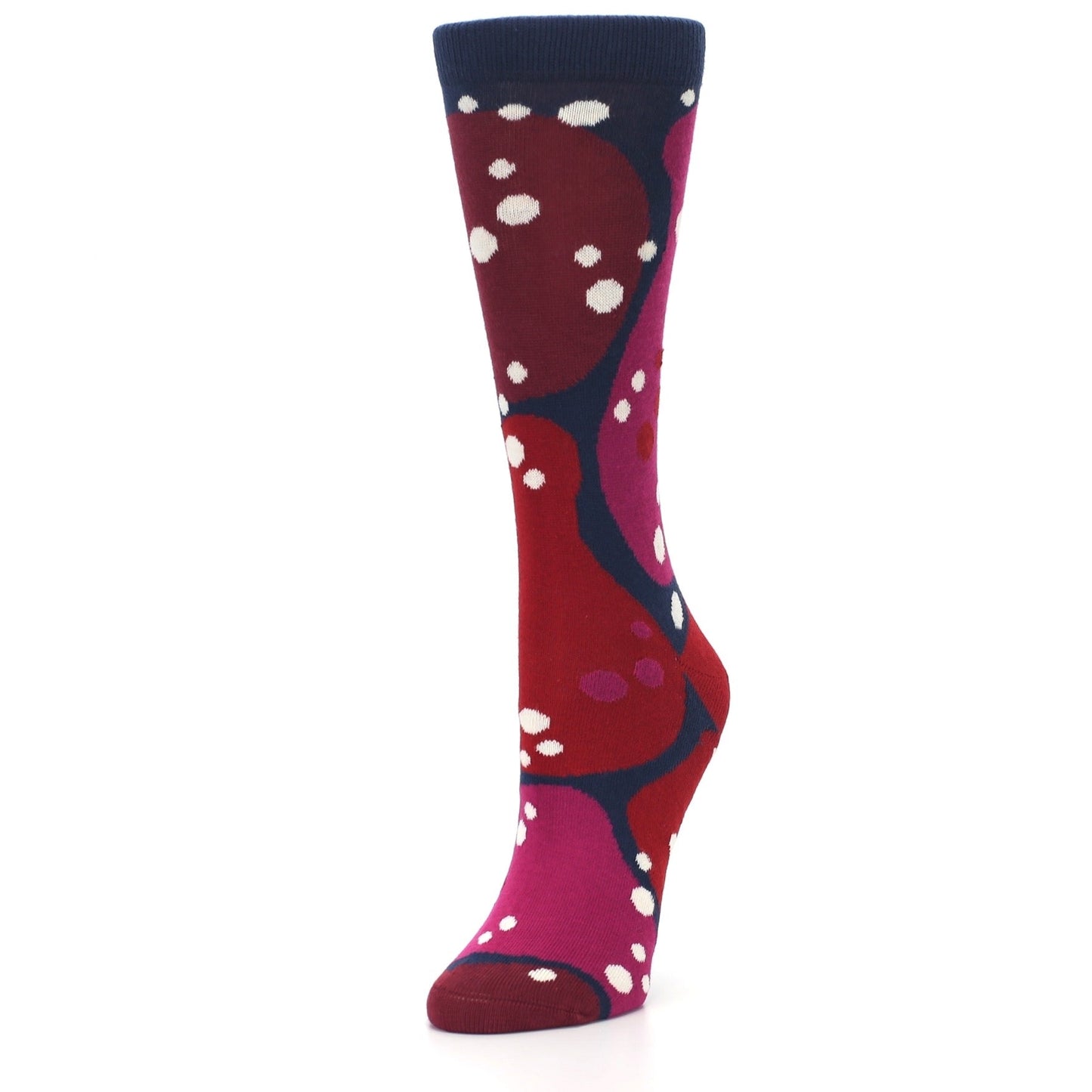 Navy Maroon Red Lava Women's Dress Socks