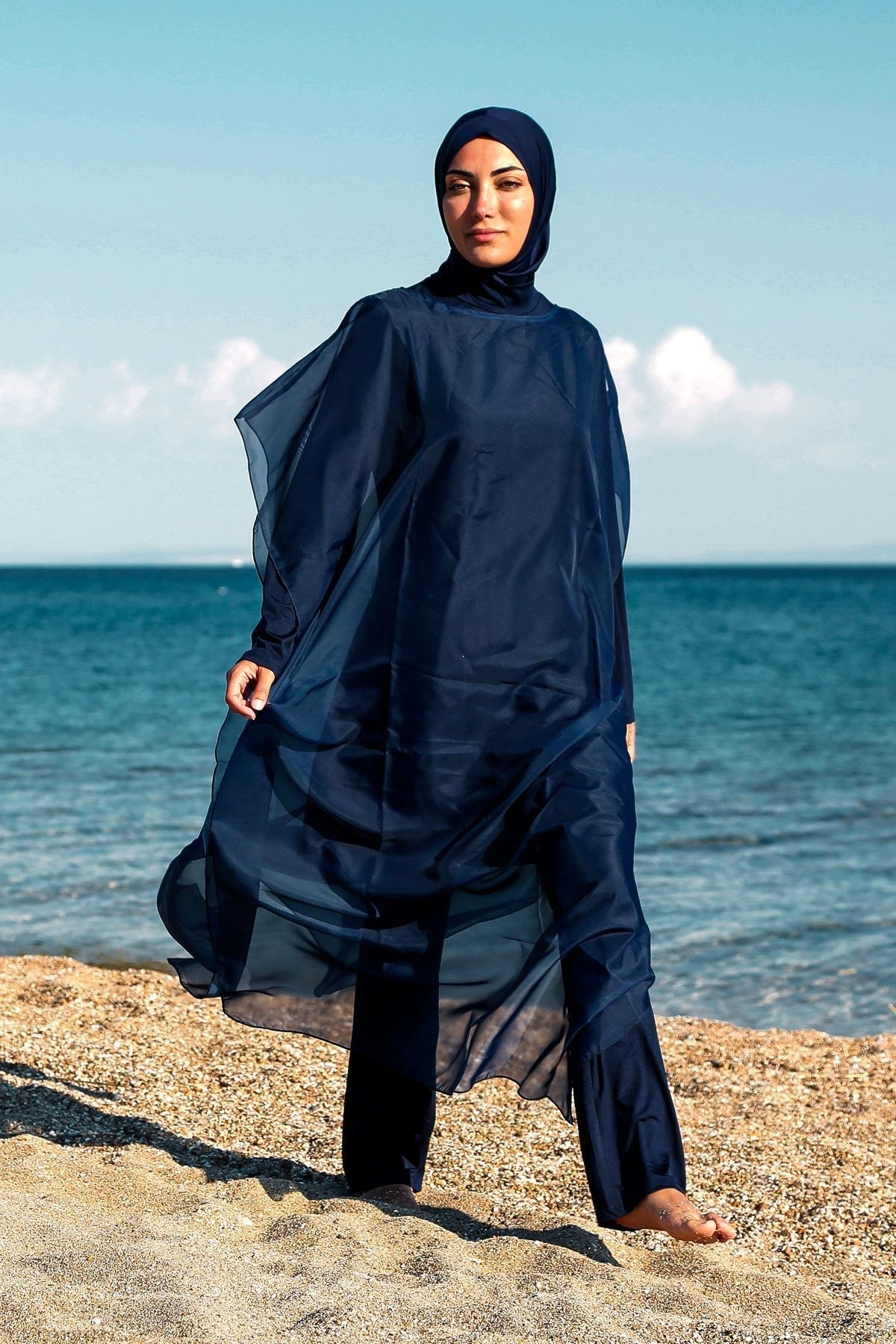 Navy Pareo Kimono P2201